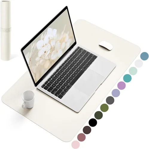 Vista 59 de YSAGi Alfombrilla de Escritorio de Cuero Antideslizante, Alfombrilla de Teclado para Escritorio de Computadora Portátil Impermeable, Protector