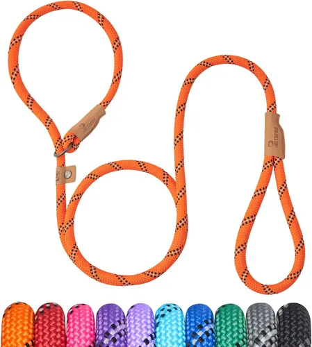 Vista 16 de Correa Deslizante de 5 Pies para Perro, Correa de Cuerda Resistente para Perros Pequeños, Medianos y Grandes, Correa de Entrenamiento Sin Tirones