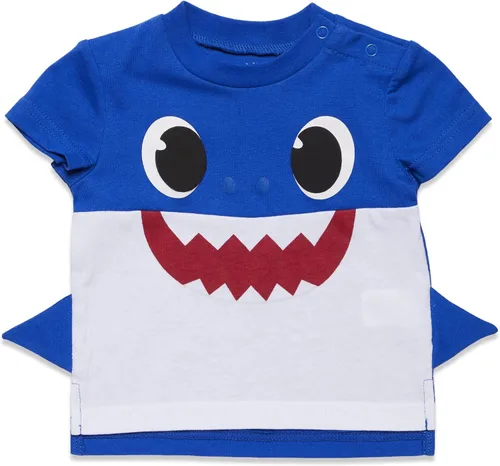Vista 2 de Pinkfong Baby Shark Mommy Shark - Conjunto de camiseta y pantalones cortos de rizo francés para recién nacidos a niños pequeños