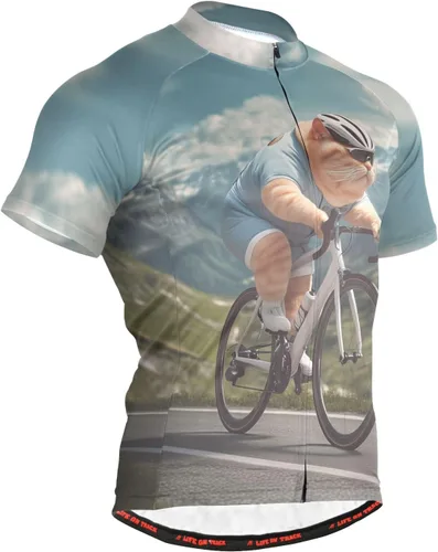 Vista 48 de Camiseta de ciclismo de manga corta para hombre Multi-Color 1