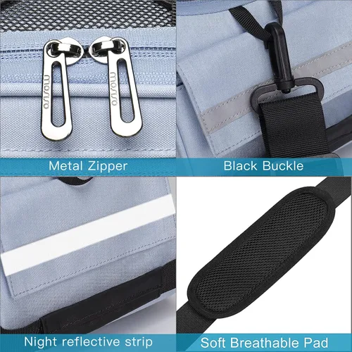 Vista 5 de MOSISO Bolsa de maletero para bicicleta, bolsa impermeable para asiento trasero de bicicleta, bolsa de almacenamiento para el sillín, bolsa