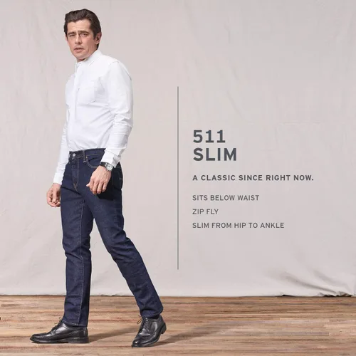 Vista 4 de Levi's - Jeans 511 Slim Fit para hombre (tallas regular, grande y alta)