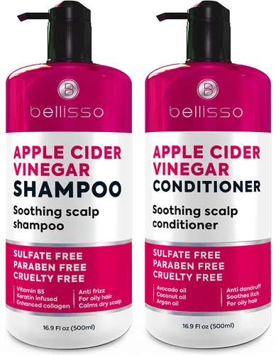 Vista 2 de BELLISSO Set de champú, acondicionador, mascarilla capilar y suero de vinagre de manzana