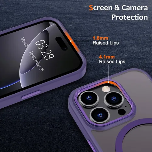 Vista 622 de Anuck - Funda magnética para iPhone 11 compatible con MagSafe, carcasa trasera mate translúcida dura, borde de TPU, delgada, resistente a impactos