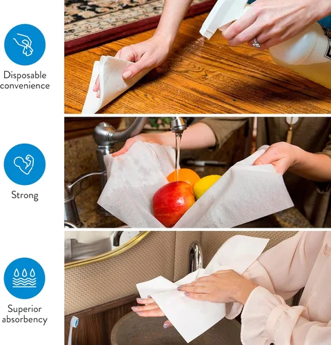 Vista 4 de AH AMERICAN HOMESTEAD Servilletas desechables – Servilletas de alta calidad, toallas de papel suave para invitados para baño, toallas de mano