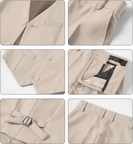 Vista 90 de Conjunto de chaleco para niños, trajes formales, trajes de boda, ropa de vestir