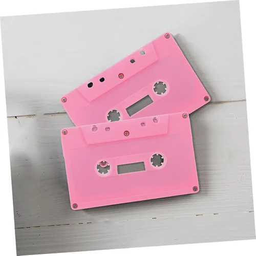 Vista 6 de Colorido Retro Cassette Tape Holder Decoraciones 2pcs Cintas de música en blanco para proyectos de bricolaje