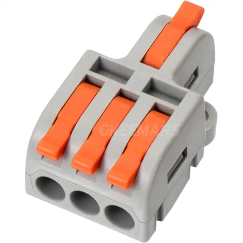 Vista 10 de 10 mini conectores de cable eléctrico, empalme de bricolaje en bloques de terminales de conector rápido de 4/6/8/9/10 vías (1 en 3 salidas, PC)