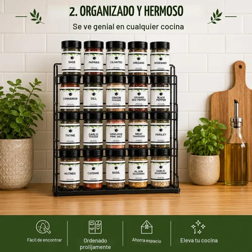 Vista 6 de Set de especias y condimentos 20 unidades Kit básico de despensa