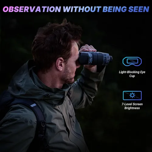 Vista 8 de WOSPORTS Gafas de visión nocturna 4K con foto de 48 MP, visión a todo color de 3280 pies, distancia IR de 1300 pies, pantalla HD de 3 pulgadas, zoom