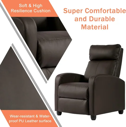 Vista 6 de Silla reclinable Winback de piel sintética, sofá individual moderno reclinable ajustable para cine en casa, sillón de fácil lectura con respaldo