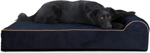 Vista 42 de Furhaven Cama de espuma viscoelástica para perros grandes con refuerzos extraíbles y funda lavable, para perros de hasta 95 libras - Sofá de Gris