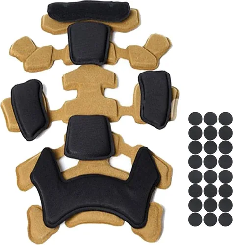 Vista 6 de ATAIRSOFT Juego de almohadillas protectoras tácticas para casco de repuesto universal de espuma de memoria interna, compatible con Segunda