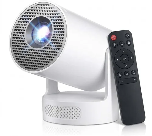 Vista 8 de Mini proyector con WiFi y Bluetooth 5.4, Android 14, soporte 4K/8K, aplicaciones Keystone automático, proyector elegante portátil para películas