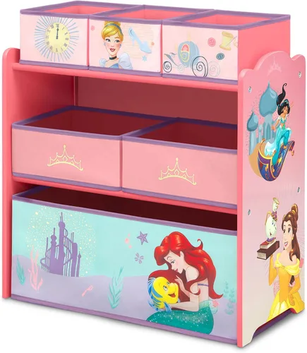 Vista 14 de Delta Children Design & Store Organizador de almacenamiento de juguetes de 6 compartimientos, Disney Princess