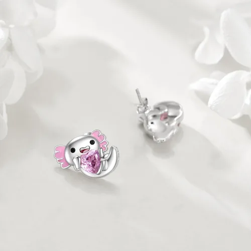 Vista 5 de VONALA Aretes de plata de ley 925 con diseño de animales, hipoalergénicos, lindos animales, joyería de regalo para mujeres y niñas