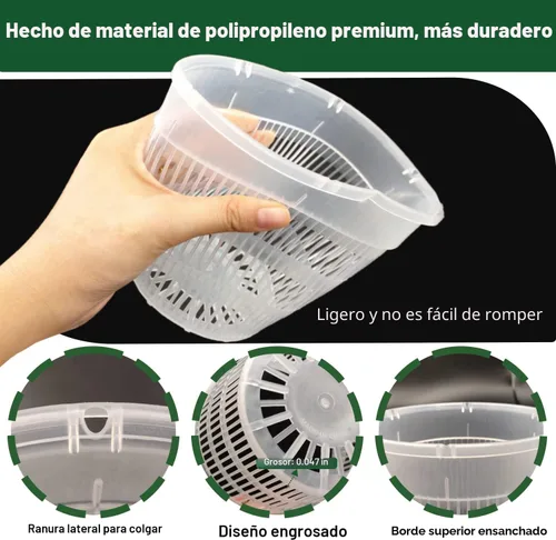 Vista 5 de Macetas para Orquídeas, Paquete de 12 Macetas para Orquídeas de 4.5 Pulgadas con Agujeros, Maceta Ranurada Transpirable para Orquídeas