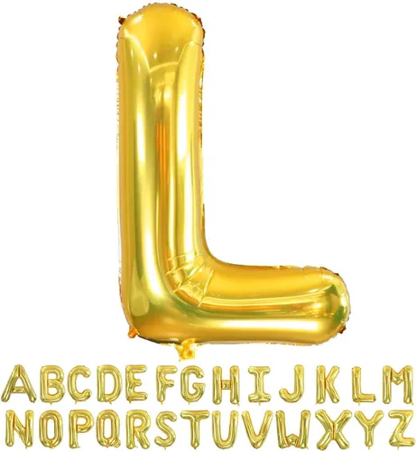 Vista 21 de Globos dorados de la letra A de 40 pulgadas, globos grandes del alfabeto A, helio dorado, de papel de aluminio de mylar, para decoración