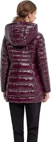 Vista 2 de Orolay Chaqueta acolchada ligera de plumón para mujer, chaqueta acolchada con capucha