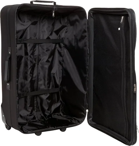 Vista 4 de Rockland juego de 4 piezas de valijas con ruedas y bolsas para viaje, Negro), F32-BLACK