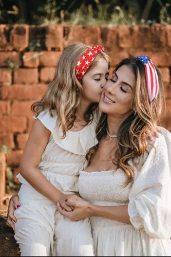 Vista 5 de Huachi Bandas para la cabeza con bandera americana para mujeres, anudadas, accesorios de diadema del 4 de julio para mujeres, banda patriótica