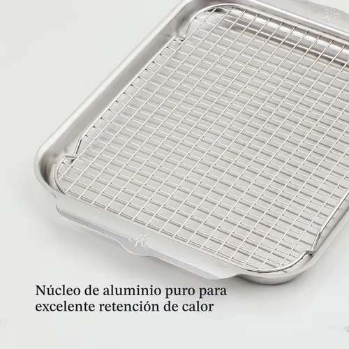 Vista 6 de Provisions OvenBond - Sartén mediana de acero inoxidable de 12 x 15 pulgadas con estante
