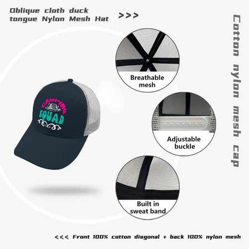 Vista 7 de NEIM Camping Squad Trucker hat Youth Golf hat Apricot Mens Golf hat Gifts for Girlfriends Workout Hats