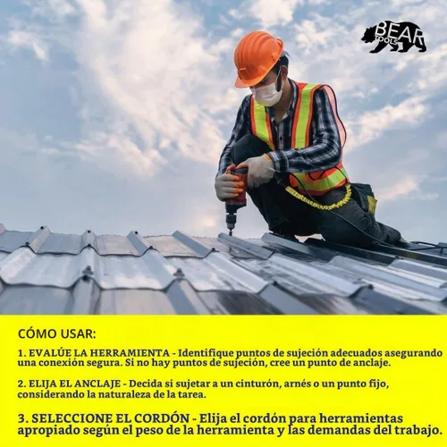 Vista 5 de BearTOOLS Cordón para herramientas con correa de hebilla, cuerda elástica de clip, conector de bloqueo de tornillo resistente, protección contra