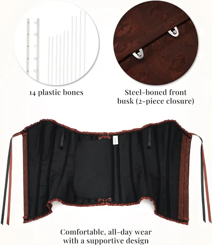 Vista 187 de SZIVYSHI Corsé para mujer, lencería moldeadora, body con cintura de encaje