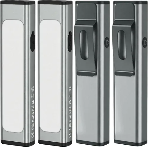 Vista 17 de Linterna plana EDC recargable, 1200 lúmenes USB-C (naranja, 1 unidad) Linterna de bolsillo con clip, 9 modos de luz magnética impermeable pequeña