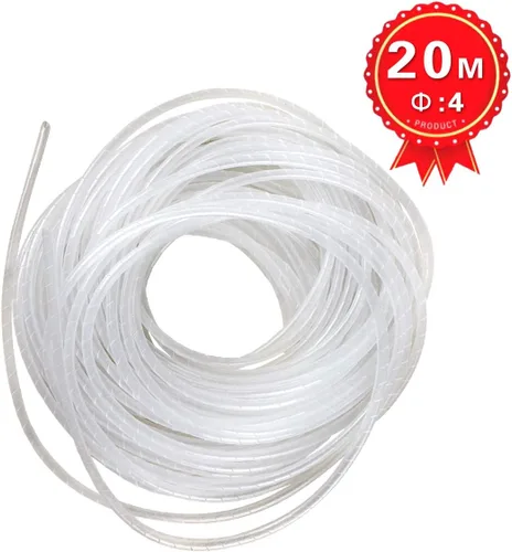 Vista 6 de 65FT XHF 0.157 in (rango de envoltura: 0.059 in-0.394 in) Cable envolvente de cable en espiral transparente para computadora, organizador de cables