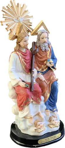 Vista 2 de Estatua de la Santísima Trinidad Jesús, José y Espíritu Santo 5 pulgadas