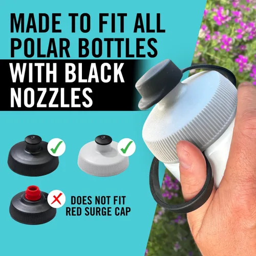 Vista 2 de Samorillo Paquete de 2 protectores de barro con mango duradero para botellas polares, solo se adapta a boquillas negras, parte superior de botella