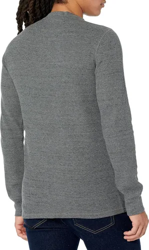 Vista 4 de Tienda Essentials Camisa Henley de manga larga ajustada para hombre