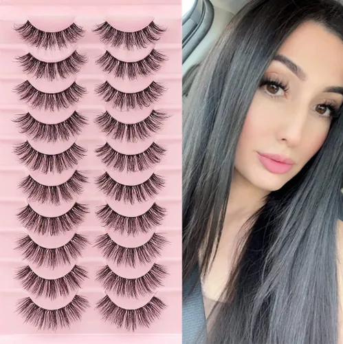 Vista 22 de Veleasha Manga Lashes Anime Pestañas postizas Tiras de pestañas puntiagudas