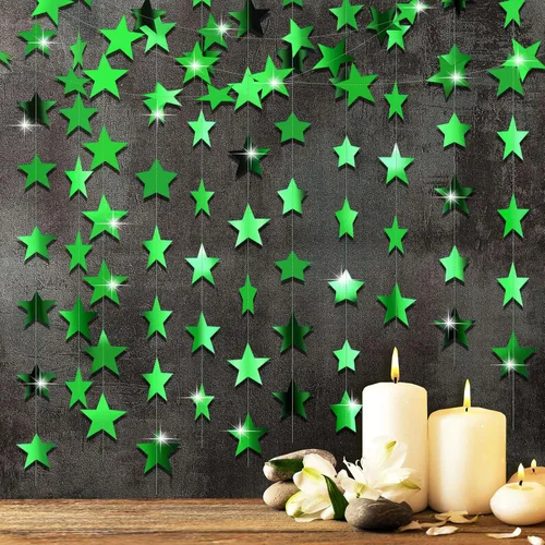Vista 23 de Patelai Guirnalda de estrellas con purpurina 2026, decoración de graduación de 130 pies, pancarta colgante de estrella para fiesta, cumpleaños