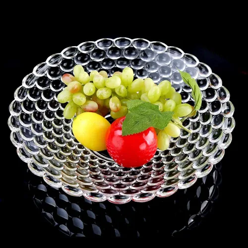 Vista 2 de Sizikato 4 platos de cristal transparente, plato de postre de frutas secas de 6 pulgadas para el hogar y KTV