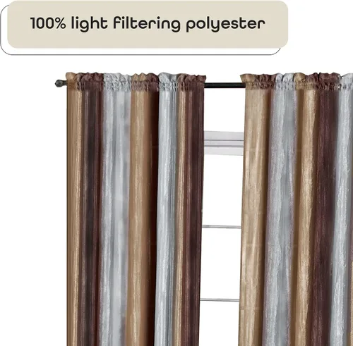 Vista 3 de Achim Home Furnishings - Cenefa en degradé estilo cascada, color chocolate