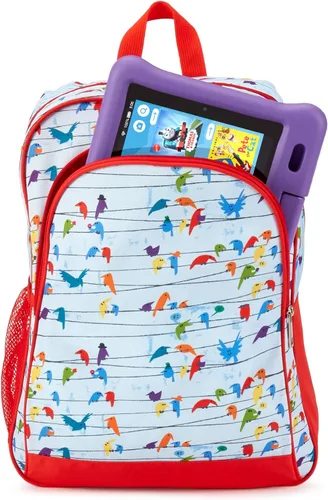 Vista 5 de Mochila exclusiva de Amazon para niños, pájaros (compatible con tablet Kids Fire de 7, 8 y 10 pulgadas y Kindle Kids Edition)