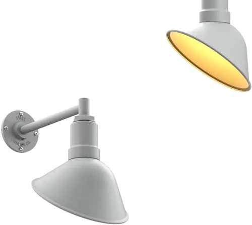 Vista 71 de Steel Lighting Co. Luz de Letrero de Tienda Venice para Pared de Acento de Restaurante al Aire Libre Cúpula de 9 pulgadas Brazo Recto de 6