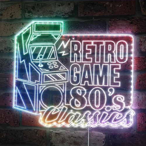 Vista 68 de ADVPRO Arcade Retro Game Classics Video Room RGB Dynamic Glam LED Sign - Forma de corte a borde - Decoración 3D inteligente - Señalización