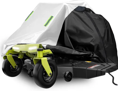 Vista 8 de Funda para tractor de césped, tela Oxford resistente e impermeable, fundas para cortacésped que se adapta a cubiertas de hasta 54 pulgadas, cubierta