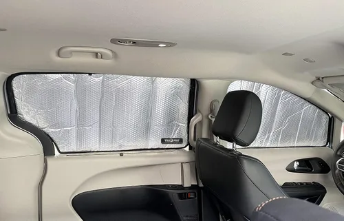 Vista 5 de Parasol de segunda fila para asiento trasero de ventana lateral para Chrysler Pacifica Minivan 2017, 2018, 2019, 2020, 2021, 2022, 2023, 2024, 2025