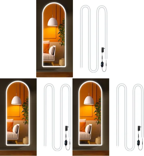 Vista 10 de Luces de tocador para espejo, luces de maquillaje estilo Hollywood con atenuador y fuente de alimentación, impermeables, 16.0 pies/16.4 ft, 600 LED