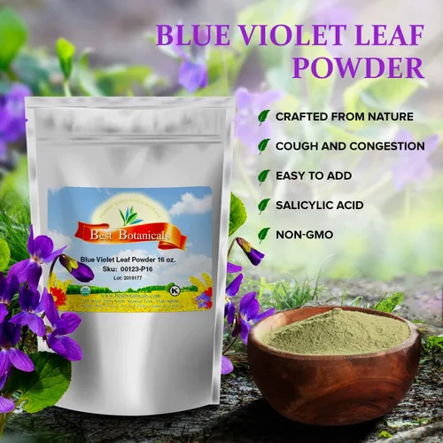 Vista 8 de Best Botanicals Polvo de hoja azul violeta 16 oz.