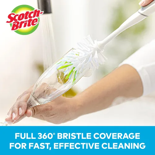 Vista 5 de Scotch-Brite Kit de cepillos de cocina - Cepillo para botellas de vidrio y agua y cepillo avanzado para control de jabón - Cepillos para limpiar