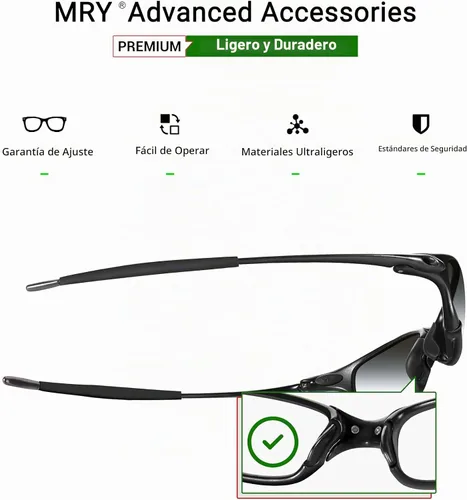 Vista 3 de Mryok Kits de boquillas de repuesto para gafas de sol Oakley Juliet - Opciones Negro