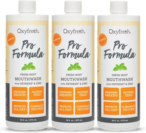 Vista 10 de Enjuague bucal prémium Oxyfresh Pro Formula Fresh Mint – Enjuague bucal patentado de zinc para aliento fresco durante todo el día y encías