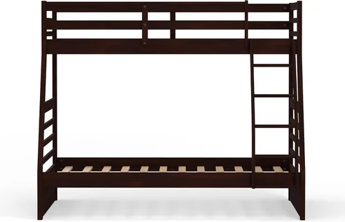 Vista 5 de Glenwillow Home Litera Plana de madera maciza individual sobre cama matrimonial, color espresso