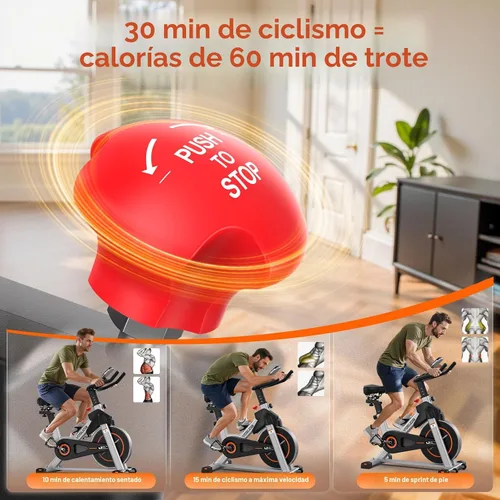 Vista 6 de YOSUDA Exercise Bike, Magnetic Friction Stationary Bike with App Training